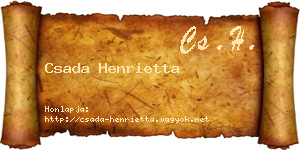 Csada Henrietta névjegykártya